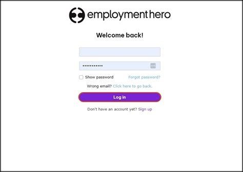 MyHRO Login Page .